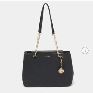 DKNY Black Shoulder Bag with Gold Accents